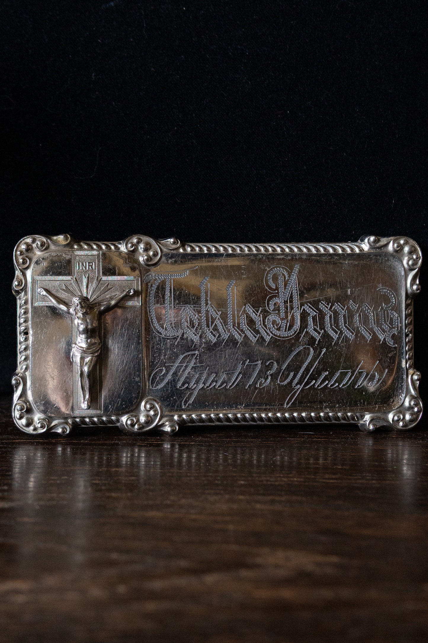 Antique corpus crusifix coffin plaque