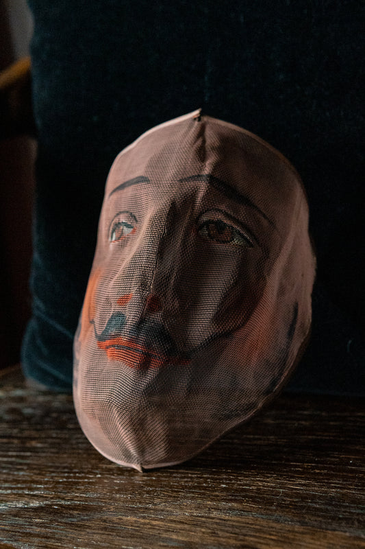 Odd fellow ceremonial painted mesh mask