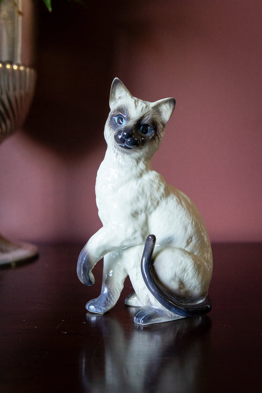 Vintage mid-century siamese cat figurine