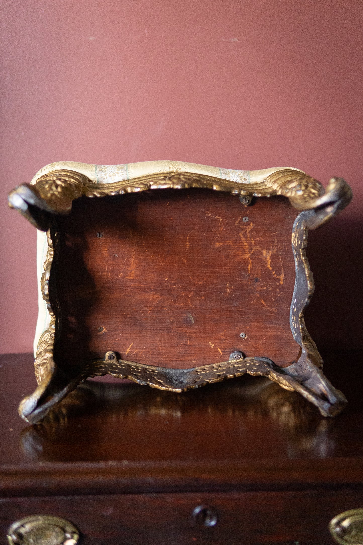 Antique cast iron victorian footstool
