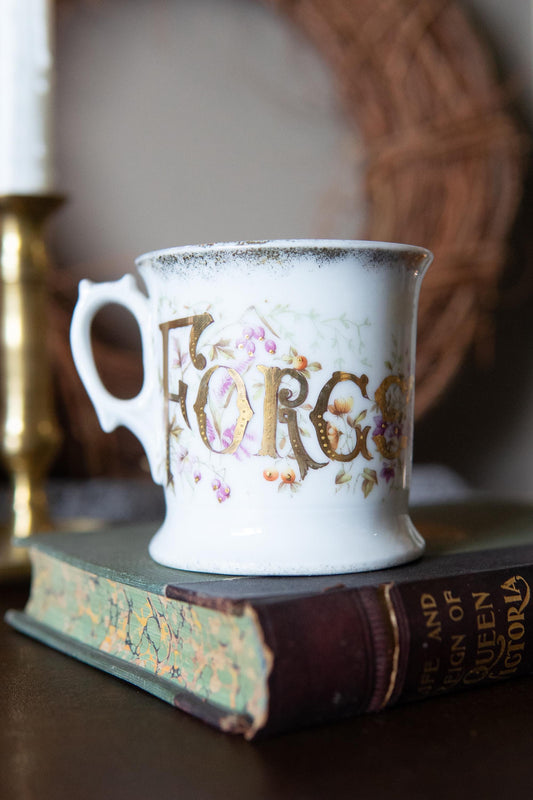 Victorian Forget Me Not Cup Antique Floral Teacup
