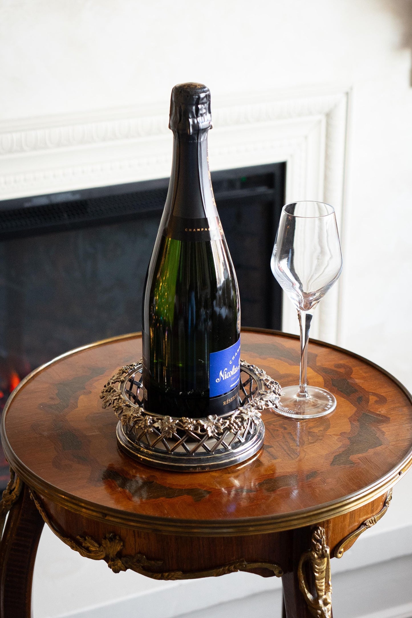 silver plate wine coaster 19th century