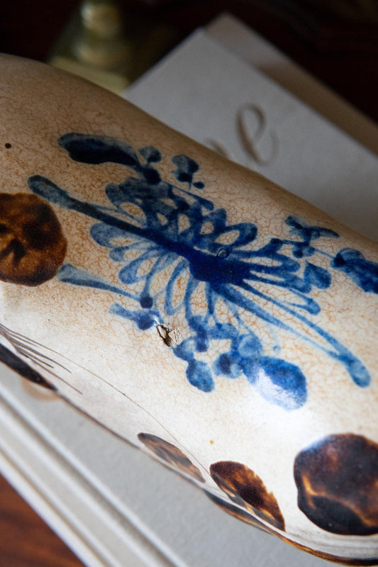 19th Century Chinese Cat Pillow. Antique Qing Dynasty Ceramic Headrest