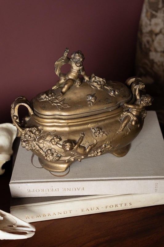 french cherub jewelry casket Auguste Moreau style