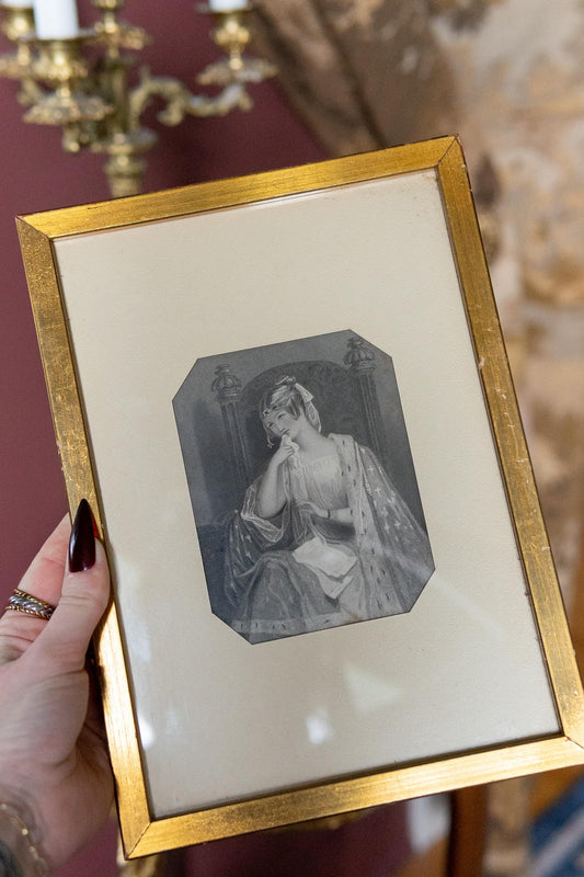 Antique French Engraving Portrait 19th century