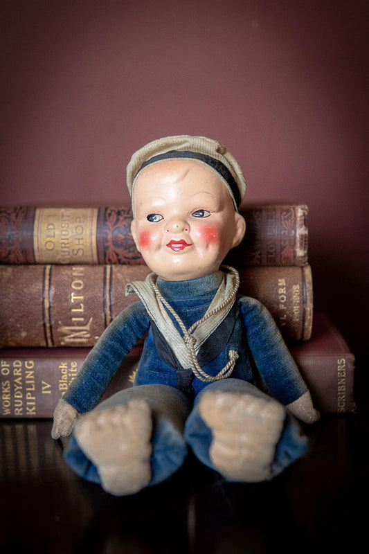 1930s Holland America Sailor Doll. Vintage Cruise Souvenir Doll