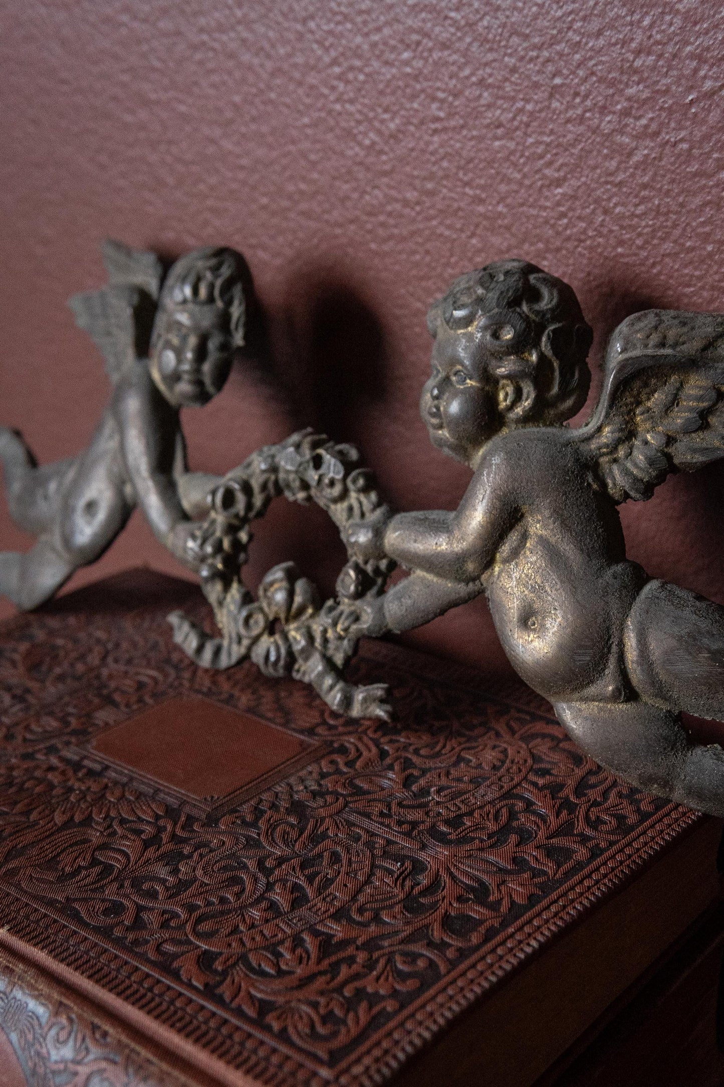 Antique Bronze Cherub Ornament