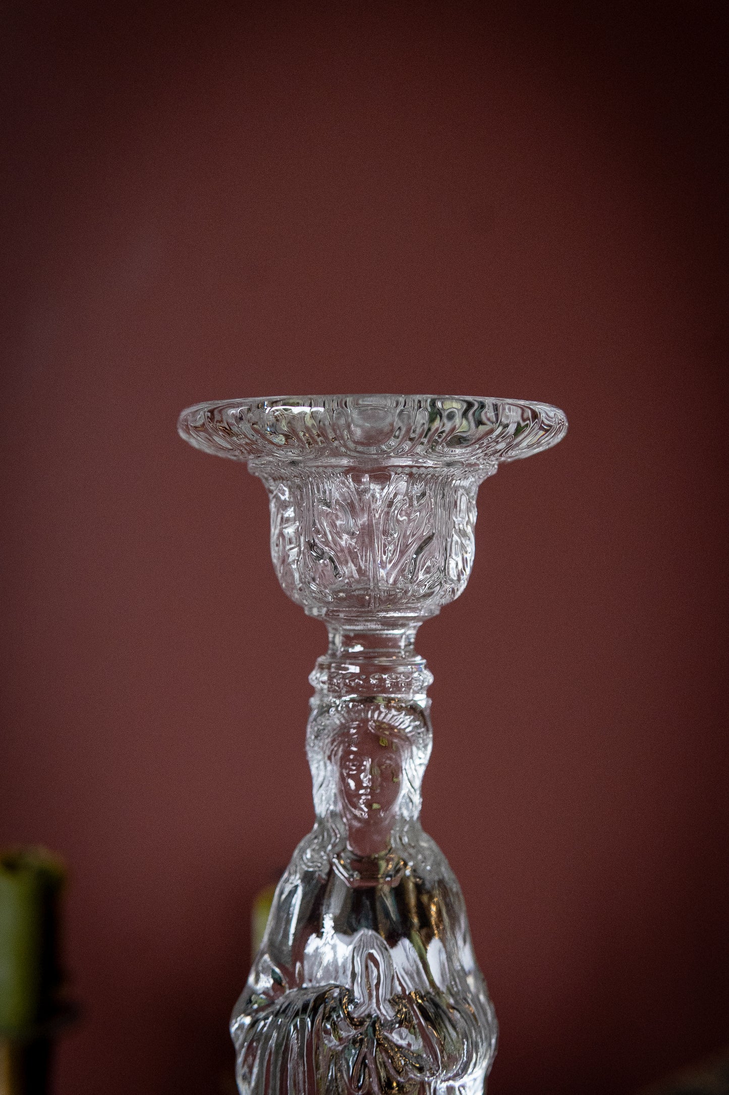 Vintage Madonna Glass Candleholder
