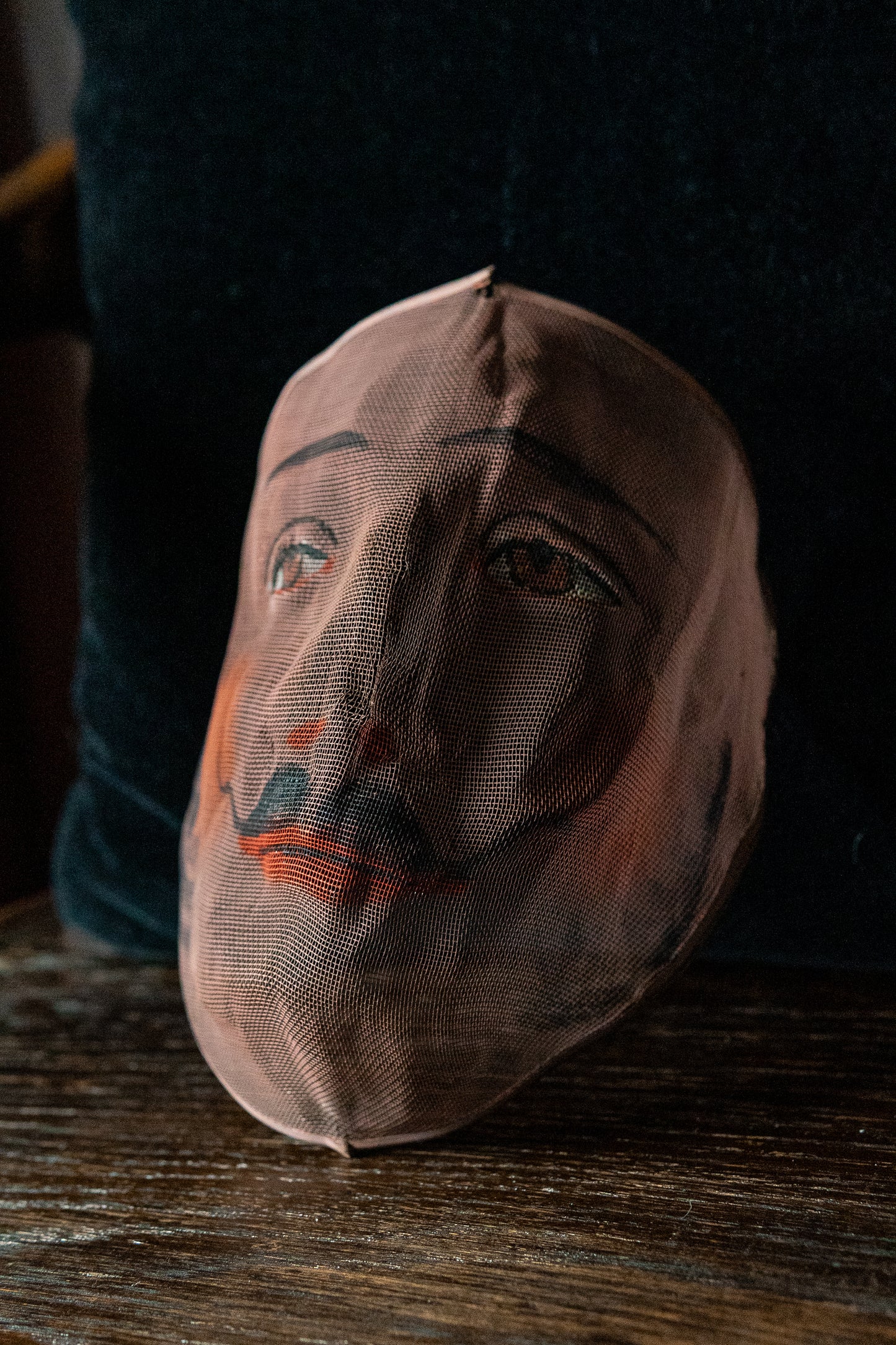 Odd fellow ceremonial painted mesh mask
