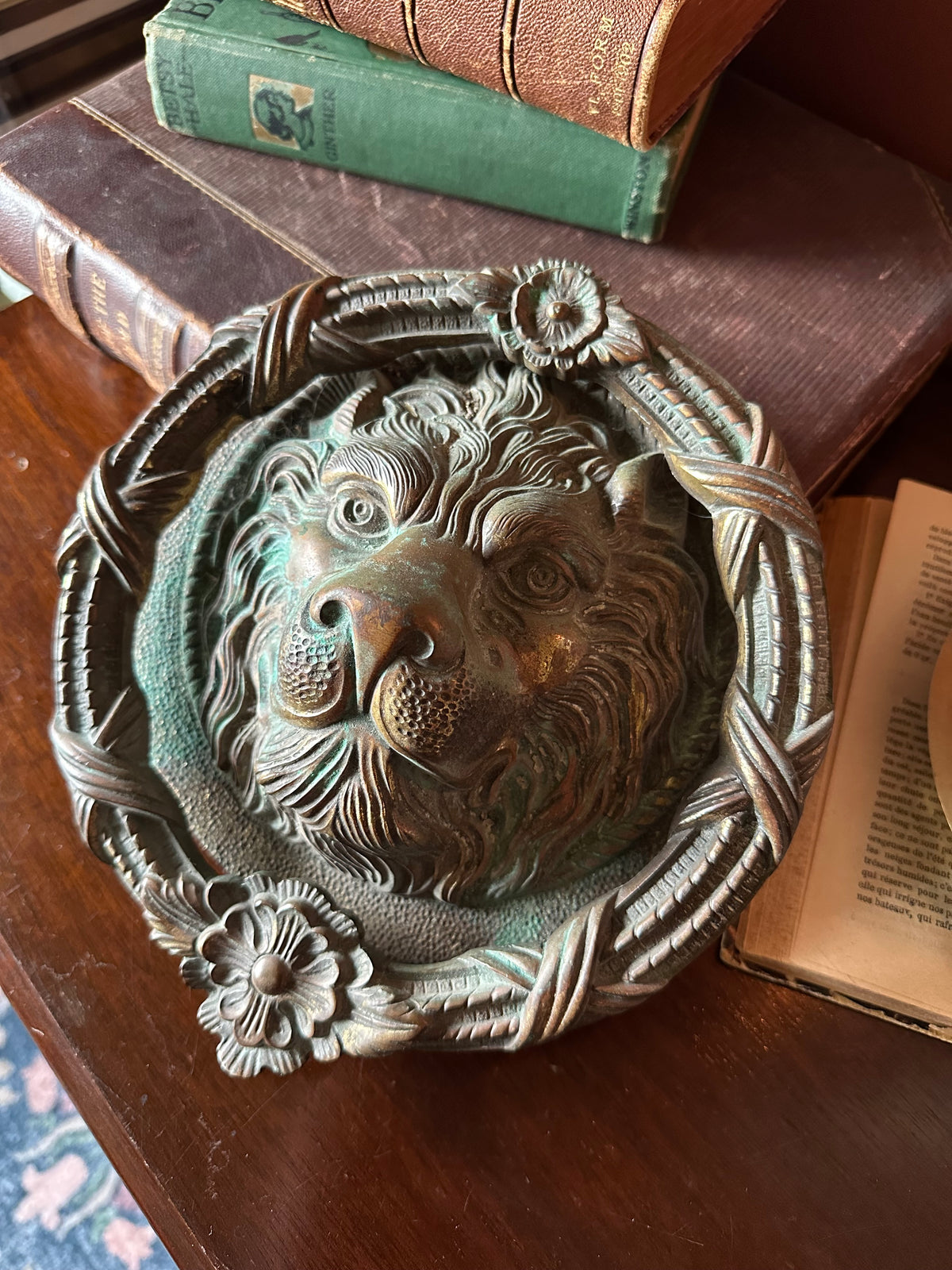 Large lion head door knocker