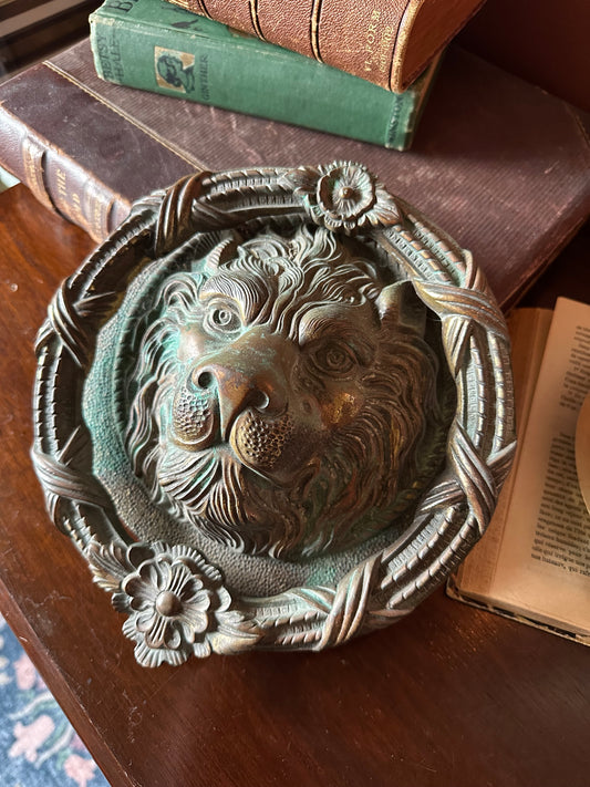 Large lion head door knocker
