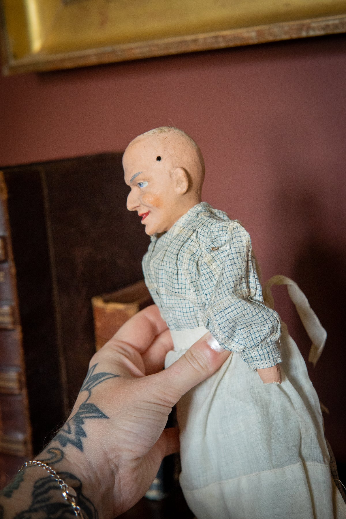 Creepy old grandma and grampa papier mâché dolls