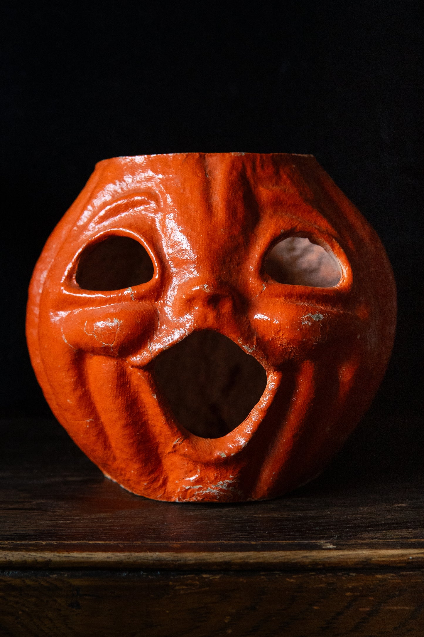 antique papier mâché jack o’lantern lantern Halloween decoration