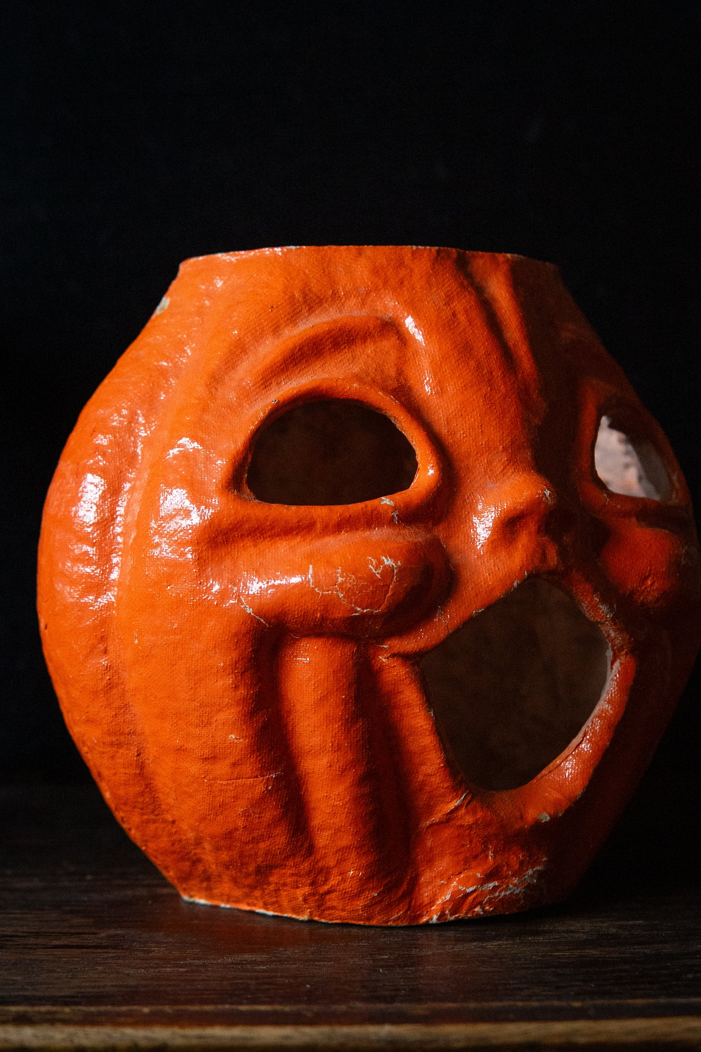 antique papier mâché jack o’lantern lantern Halloween decoration