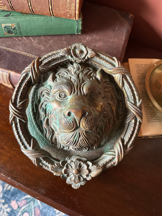 Large lion head door knocker