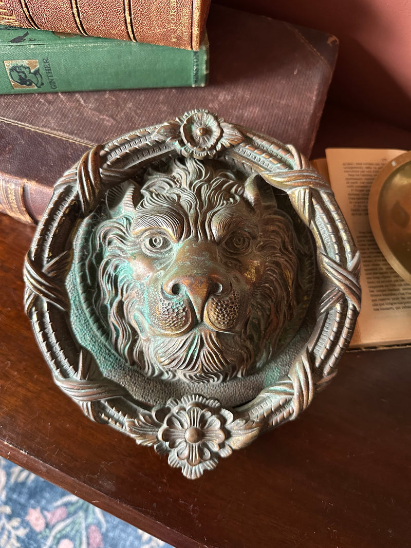 Large lion head door knocker