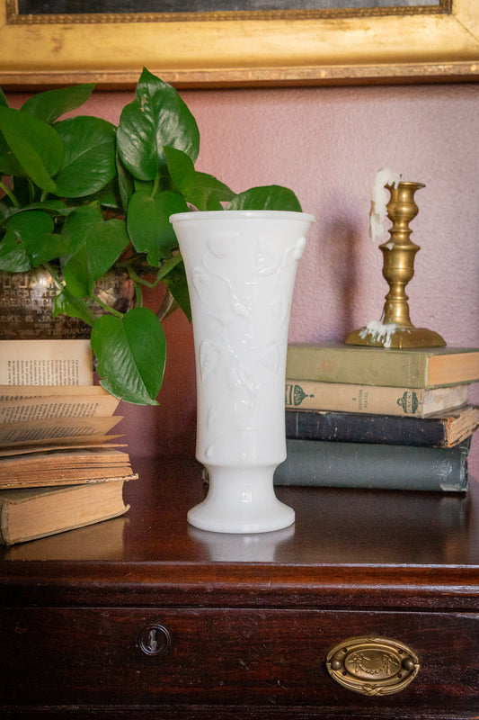 Vintage Milk Glass Pedestal Vase