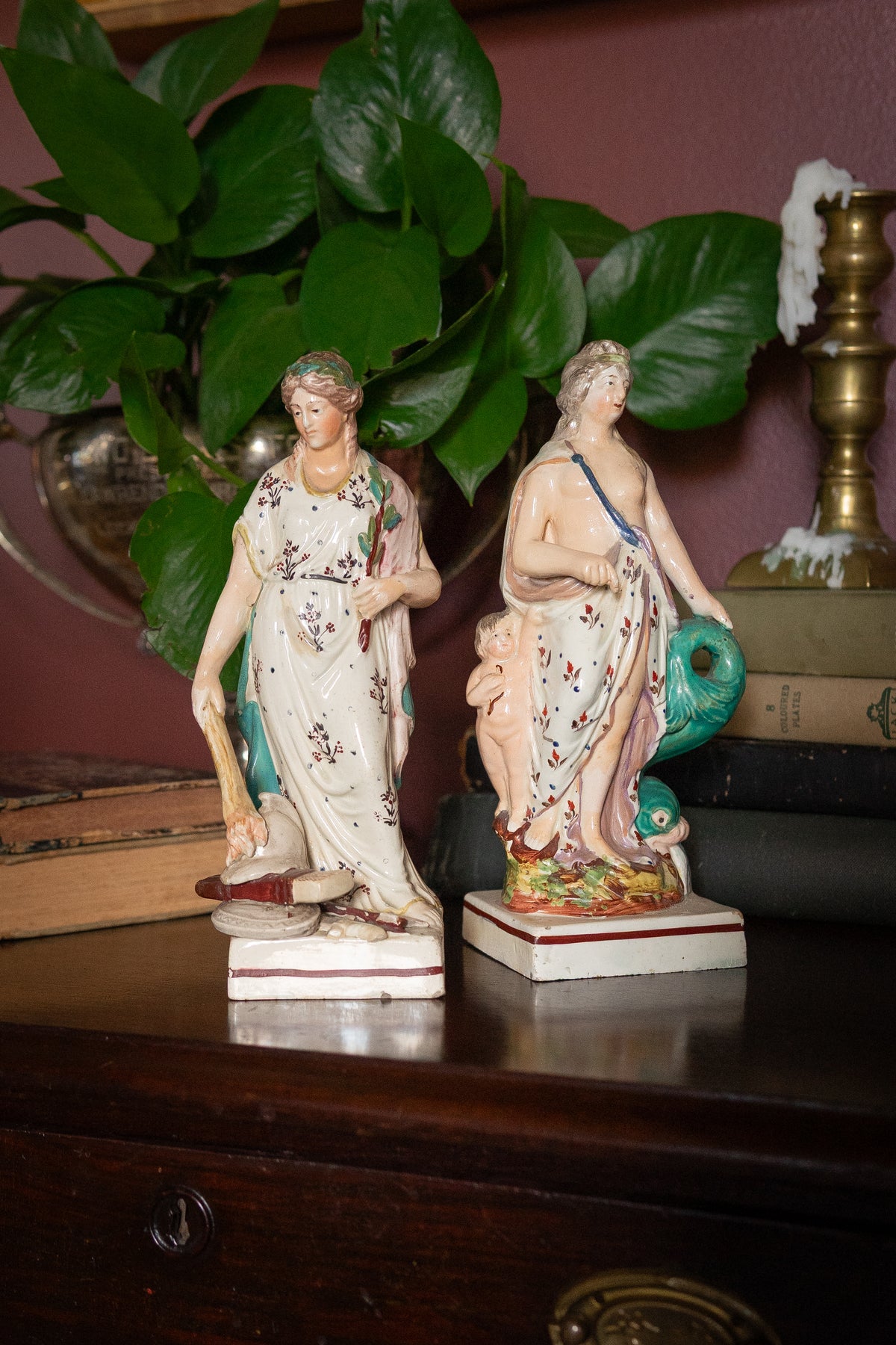 Antique Staffordshire Pearlware Figures Peace and Venus