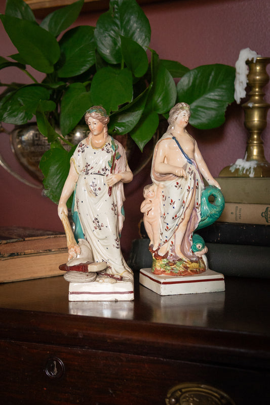 Antique Staffordshire Pearlware Figures Peace and Venus