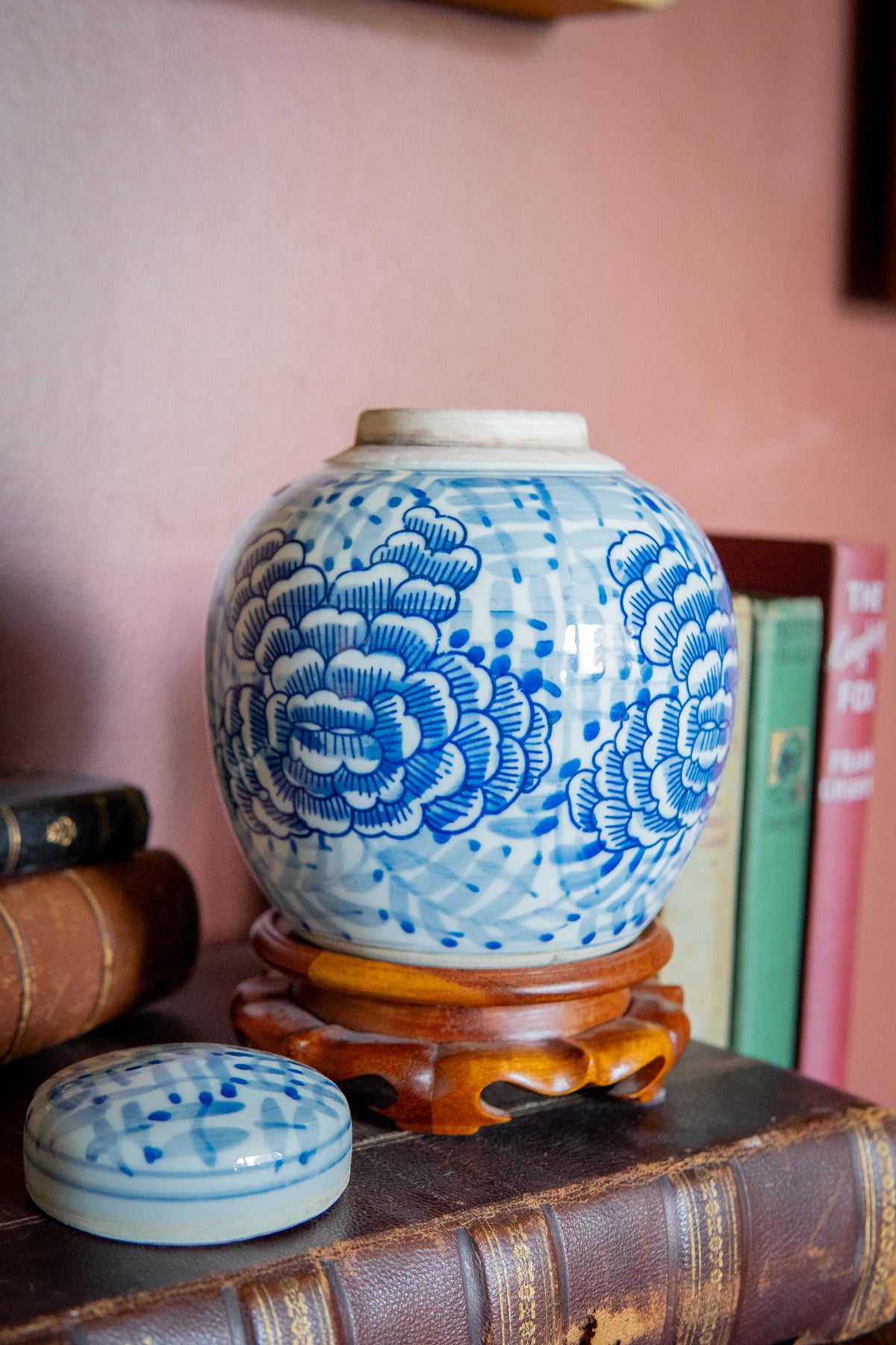 Vintage blue & white ginger jar