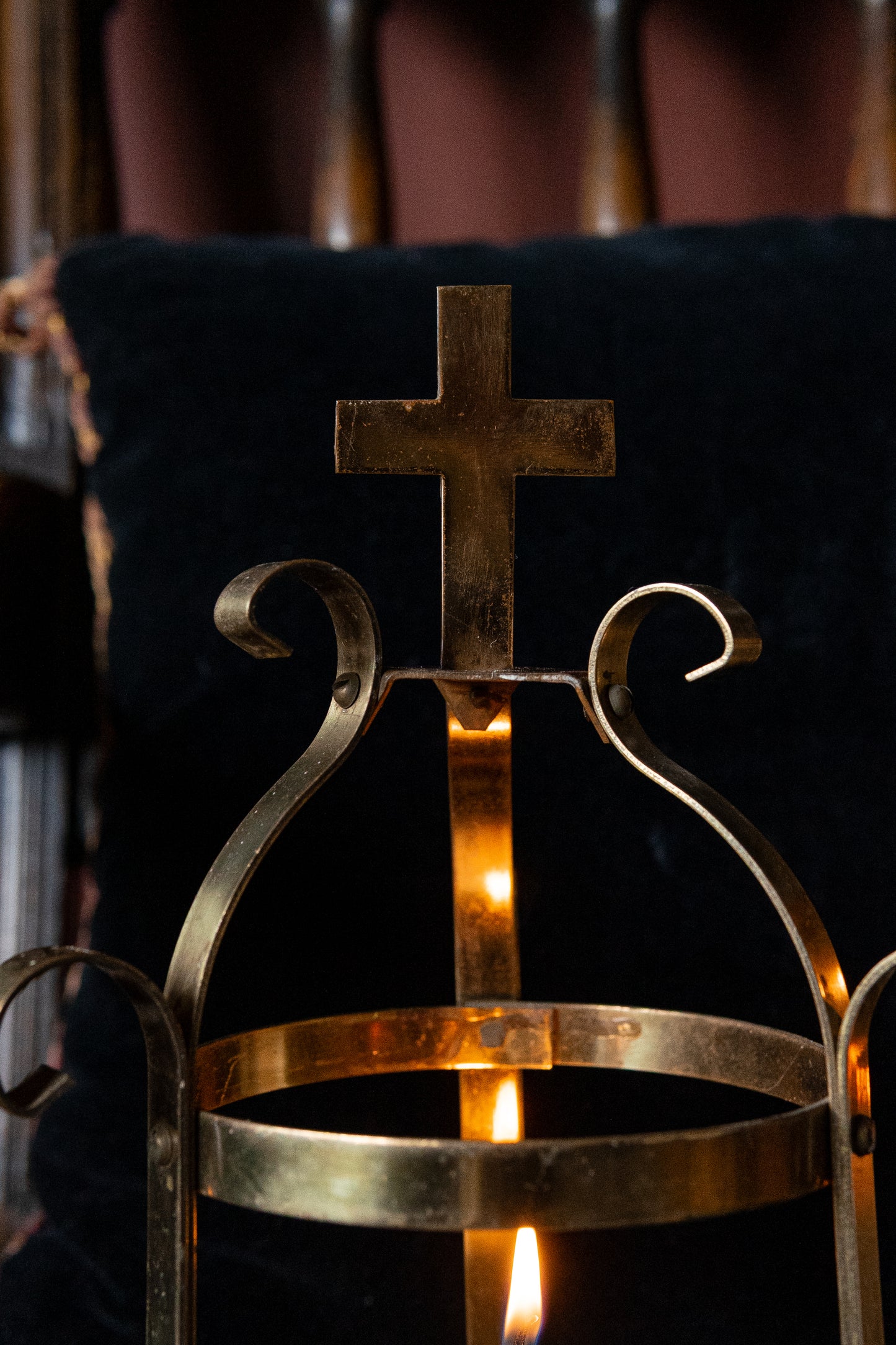 Pair vintage cross chrurch fixtures