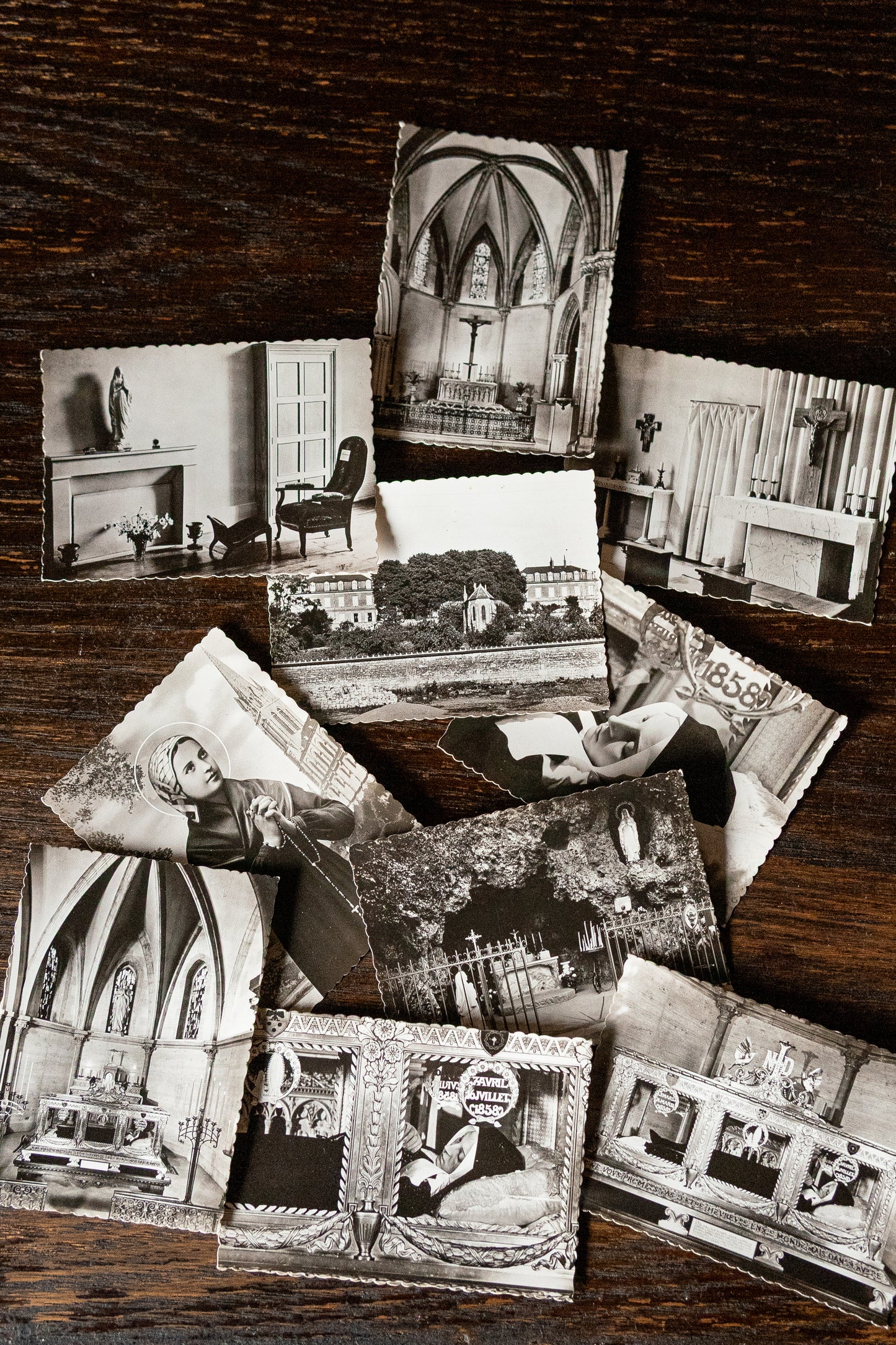 Saint Bernadette post mortem souvenir cards