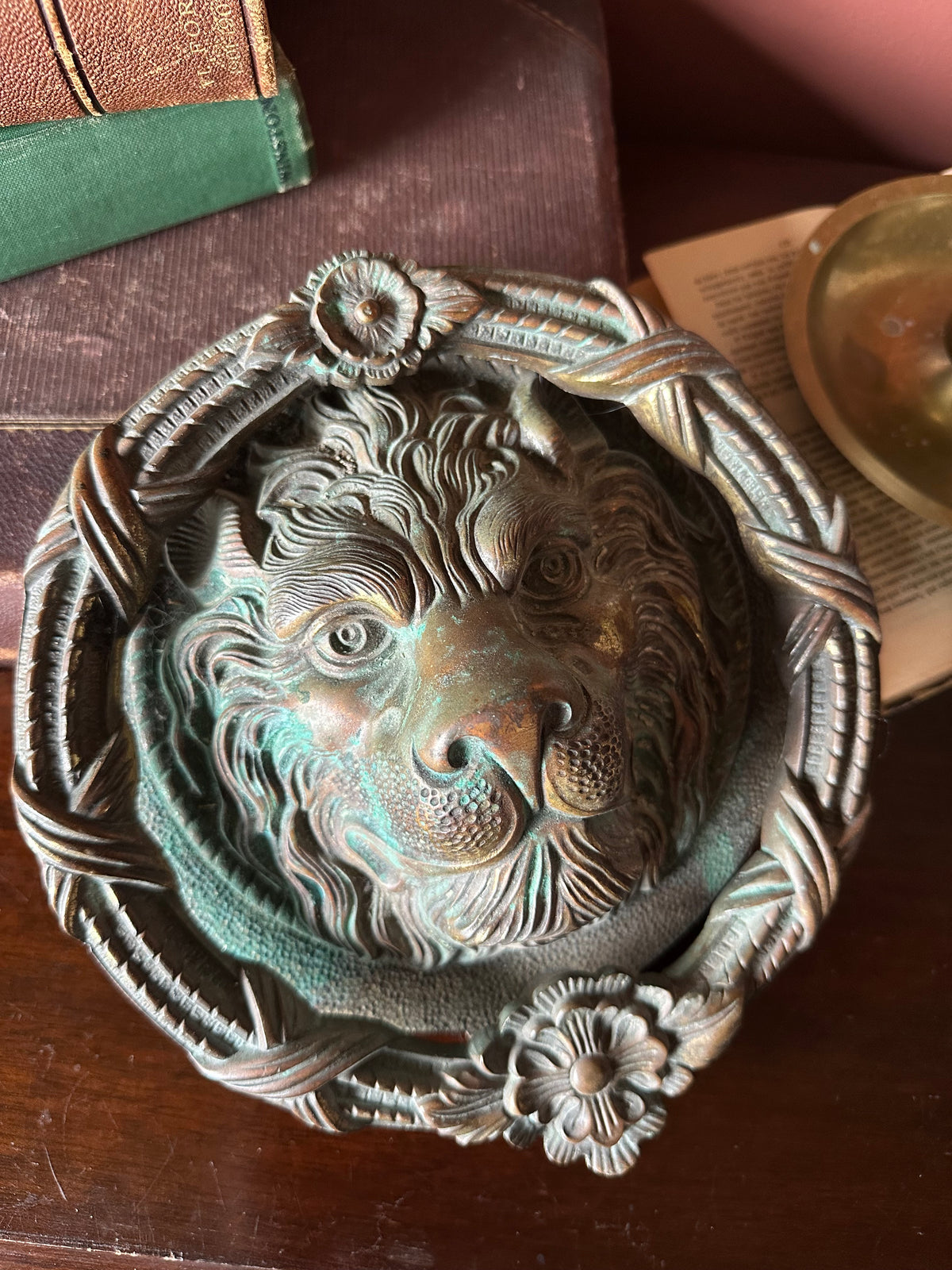 Large lion head door knocker