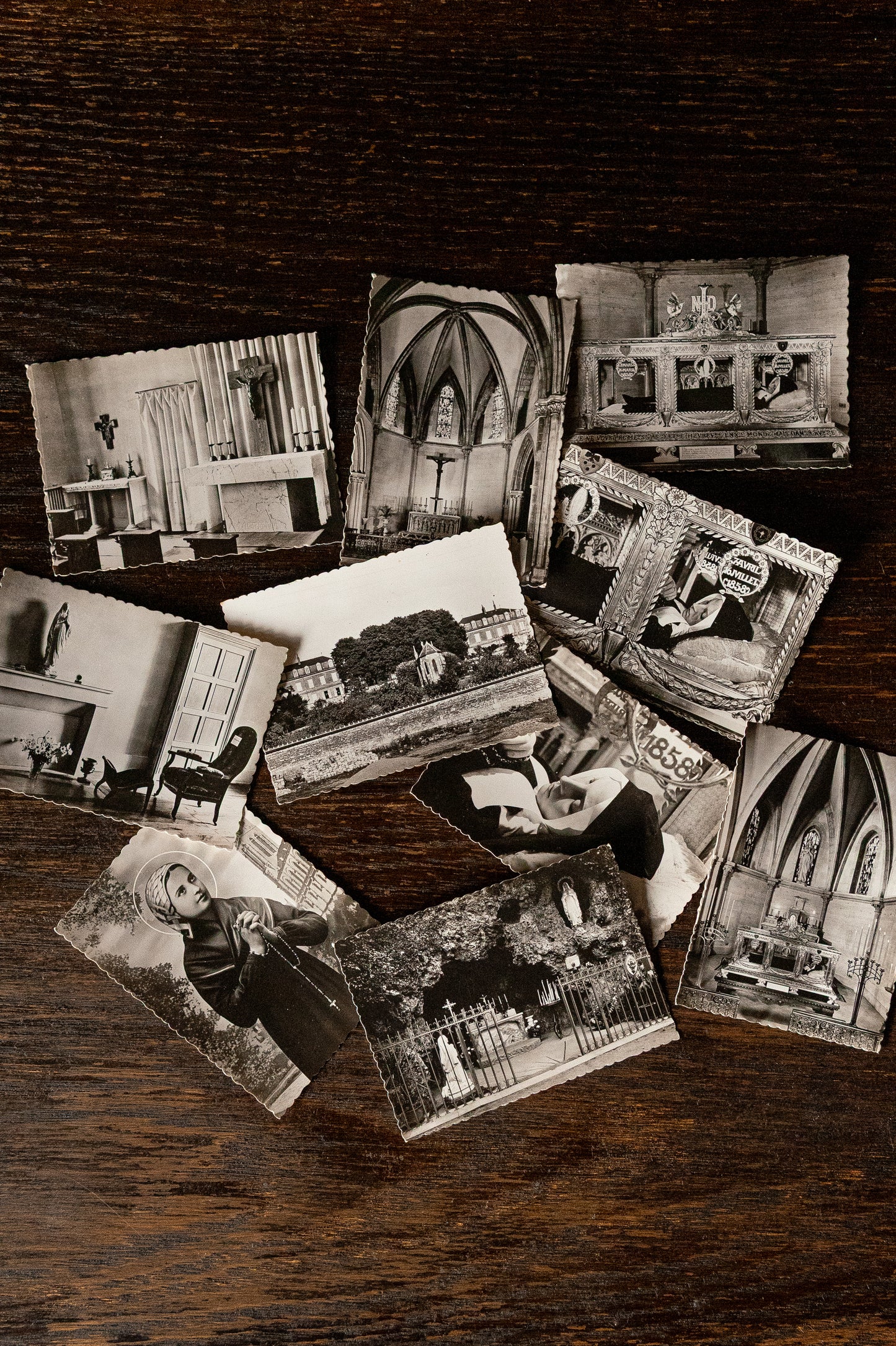 Saint Bernadette post mortem souvenir cards