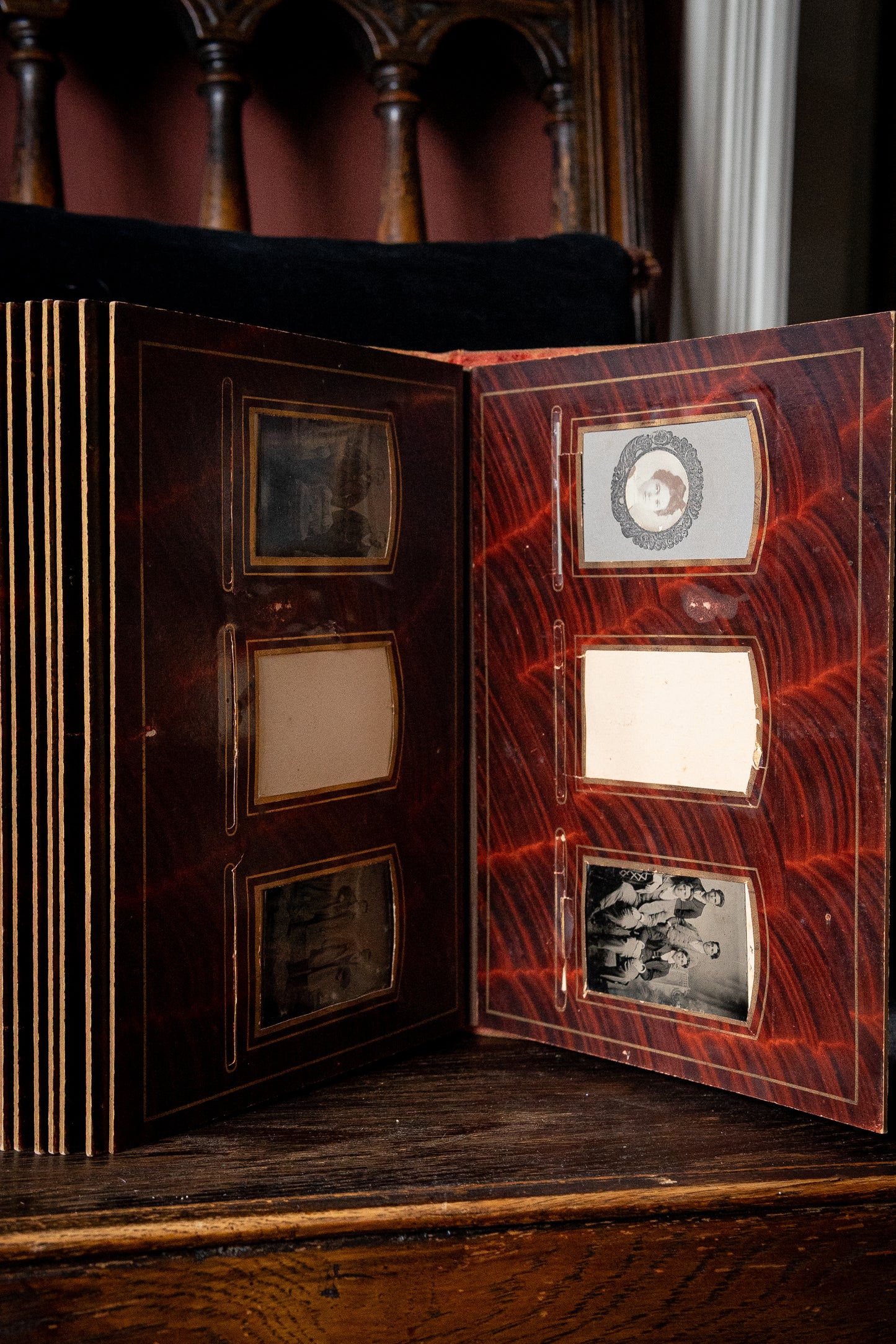 Victorian Photo Album with Beveled Mirror