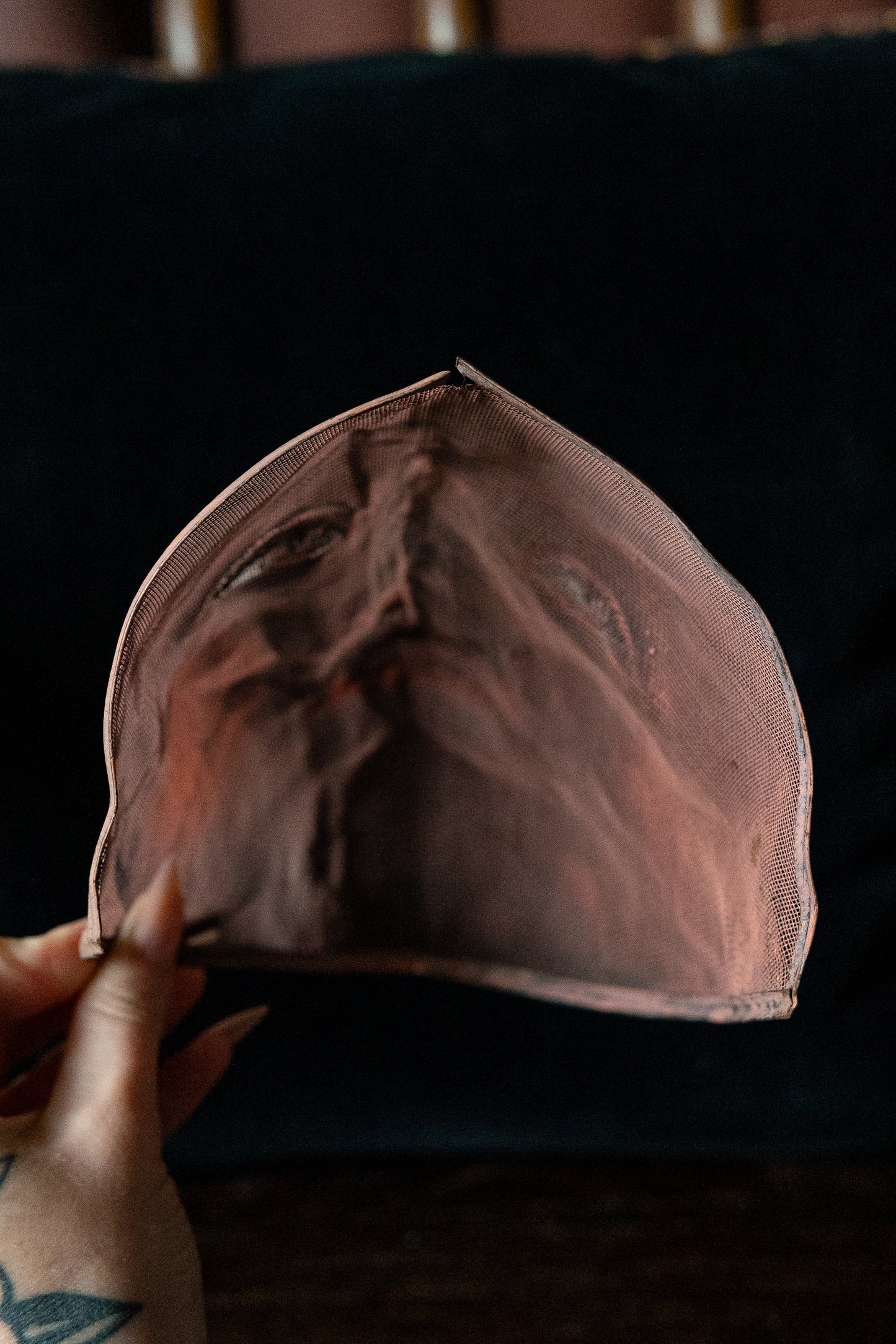 Odd fellow ceremonial painted mesh mask