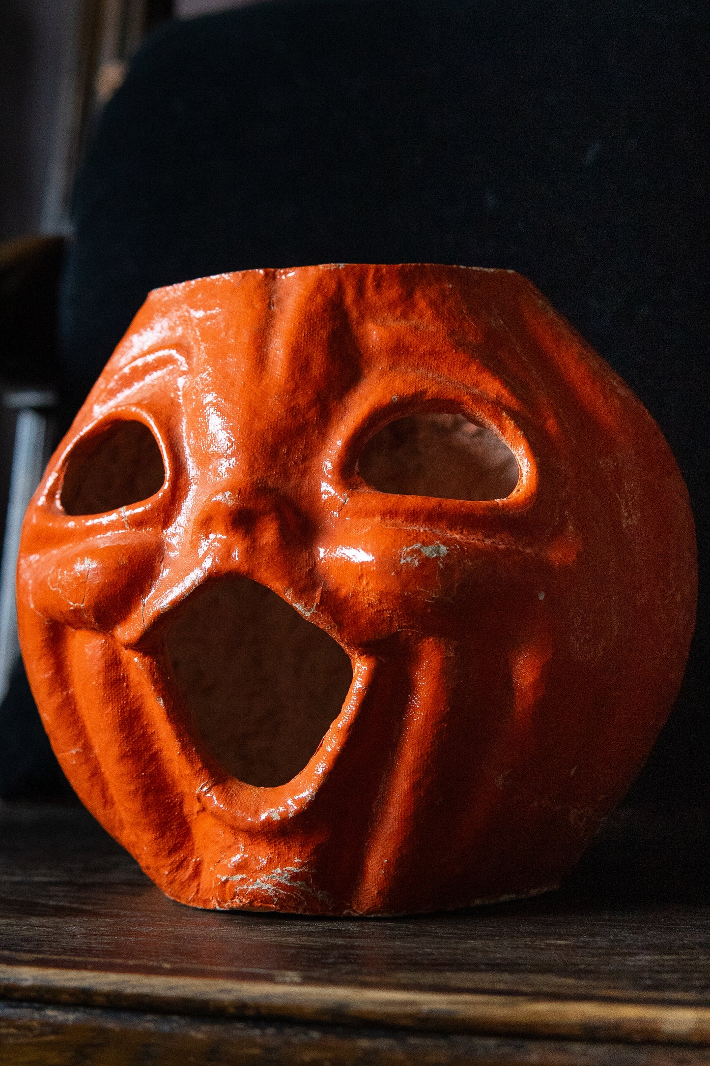 antique papier mâché jack o’lantern lantern Halloween decoration