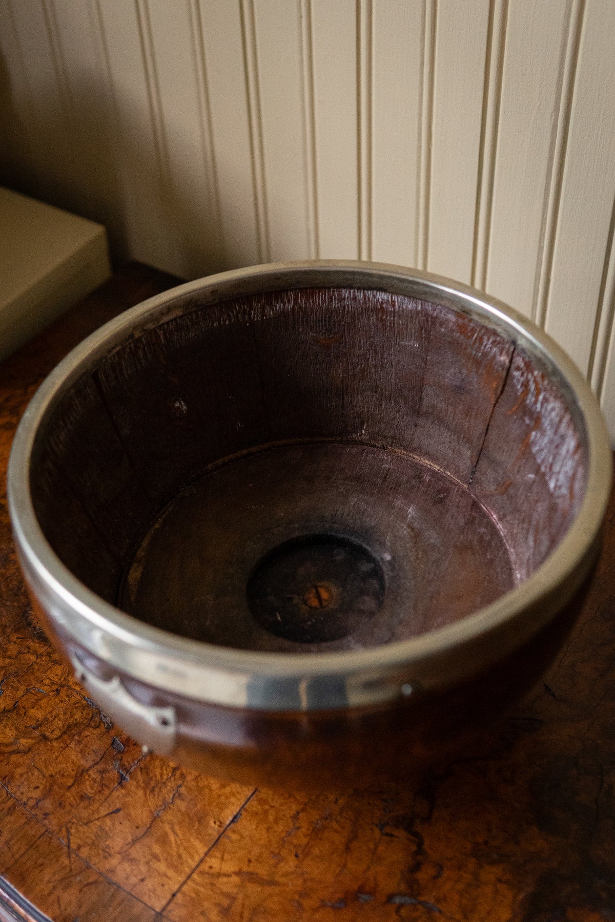 Antique english oak trophy bowl