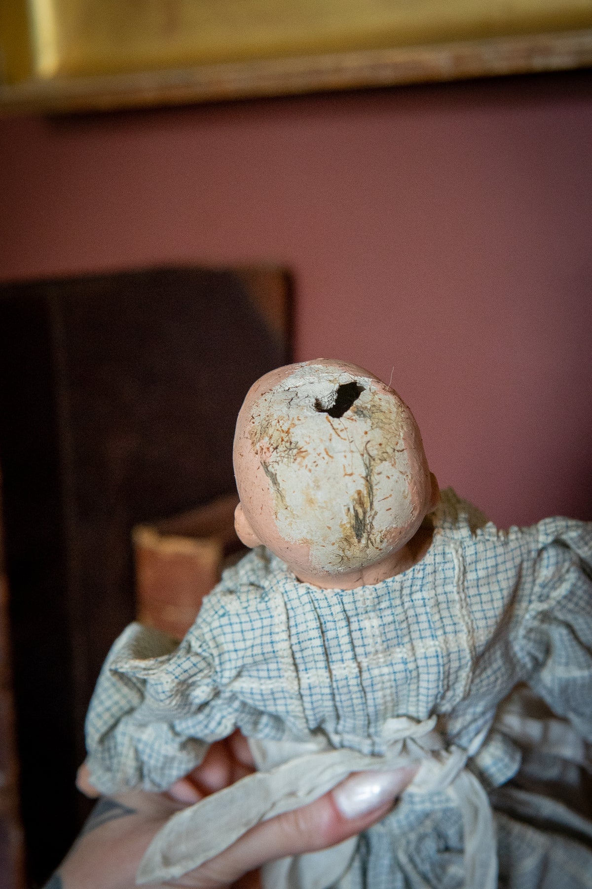 Creepy old grandma and grampa papier mâché dolls