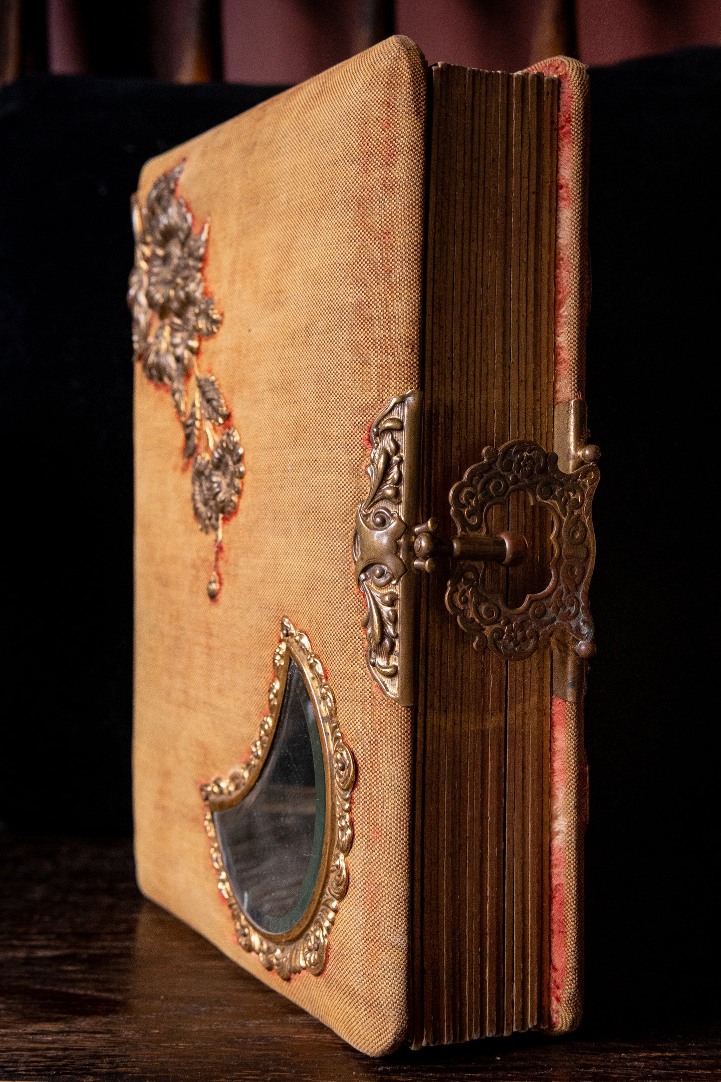 Victorian Photo Album with Beveled Mirror