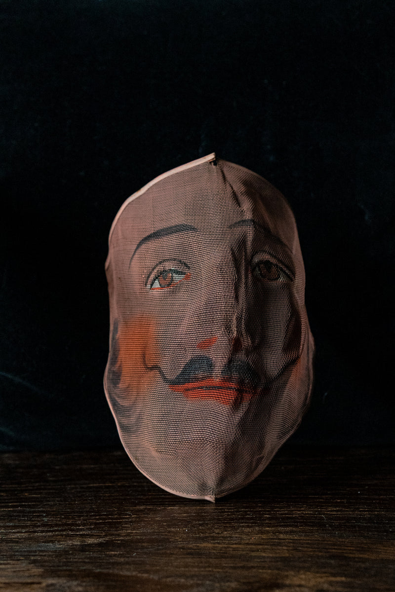 Odd fellow ceremonial painted mesh mask