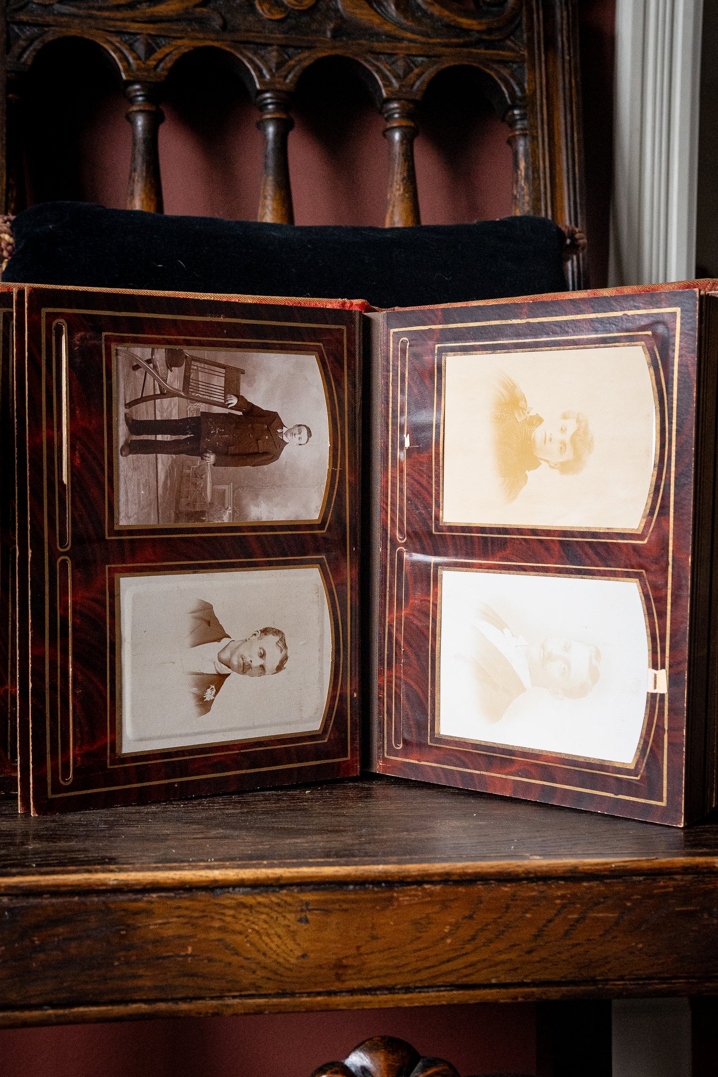 Victorian Photo Album with Beveled Mirror