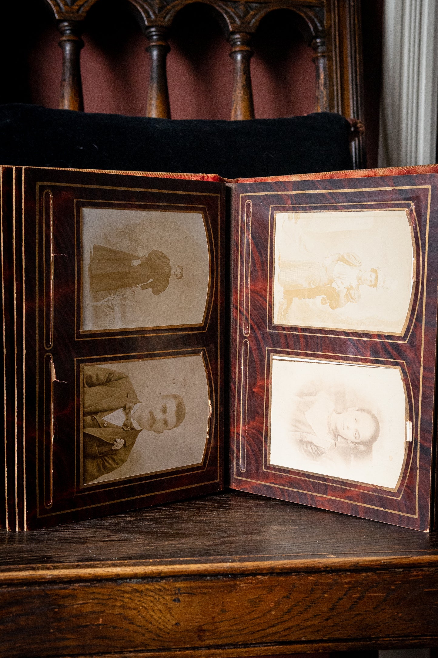 Victorian Photo Album with Beveled Mirror