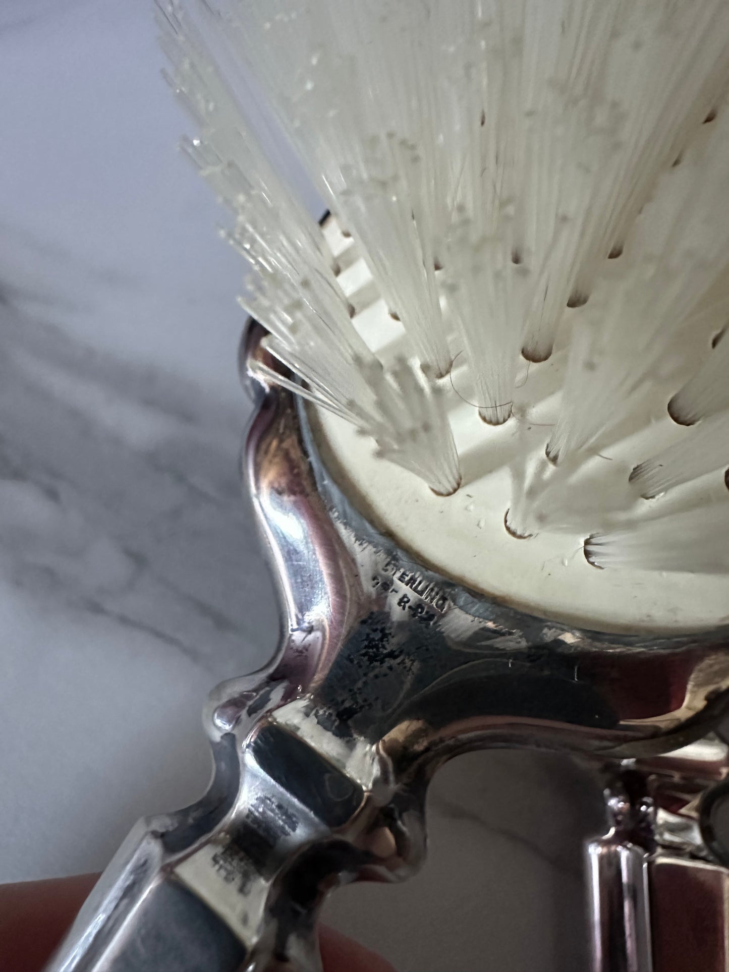 Vintage Sterling Silver Hair Brush & Hand Mirror Set