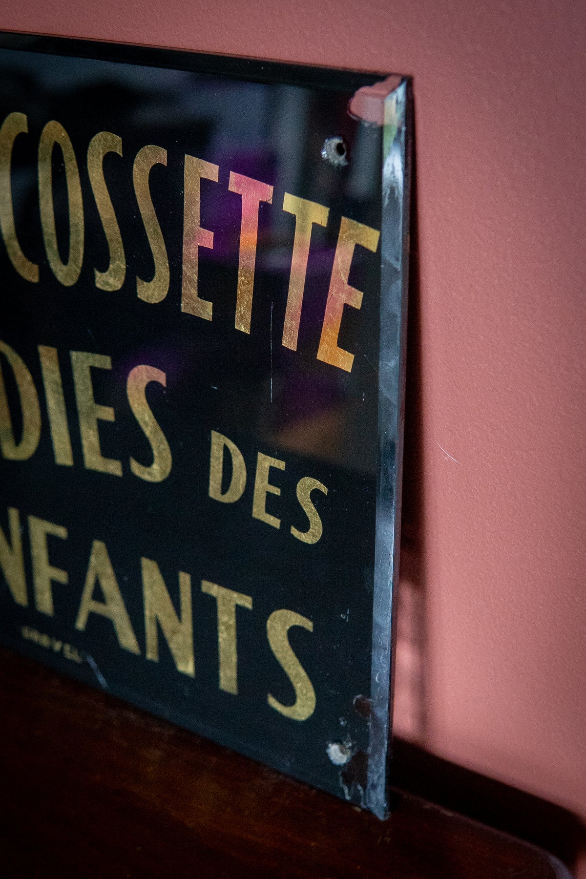 1940’s Reverse painted glass pediatric medical sign