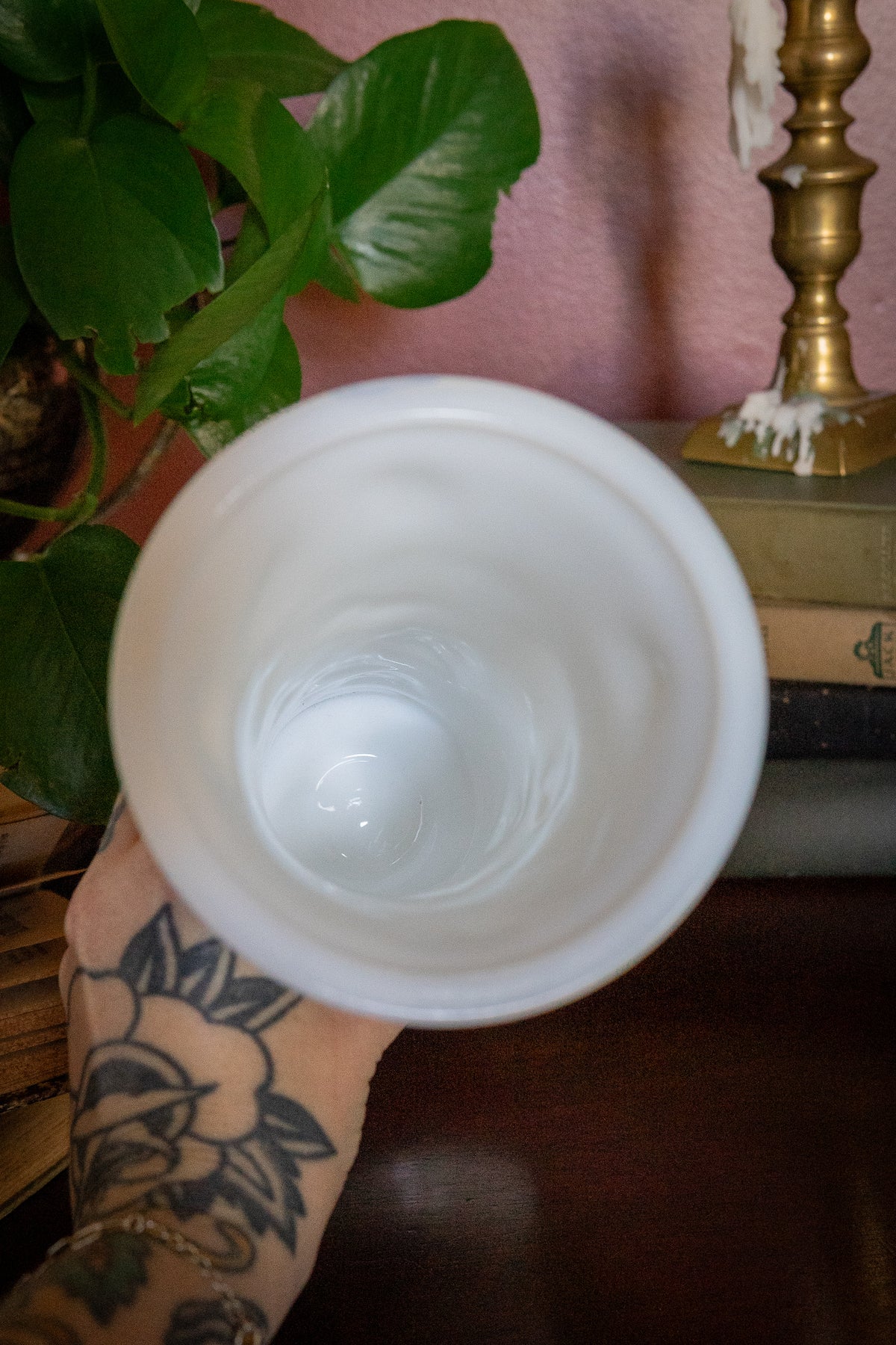Vintage Milk Glass Pedestal Vase
