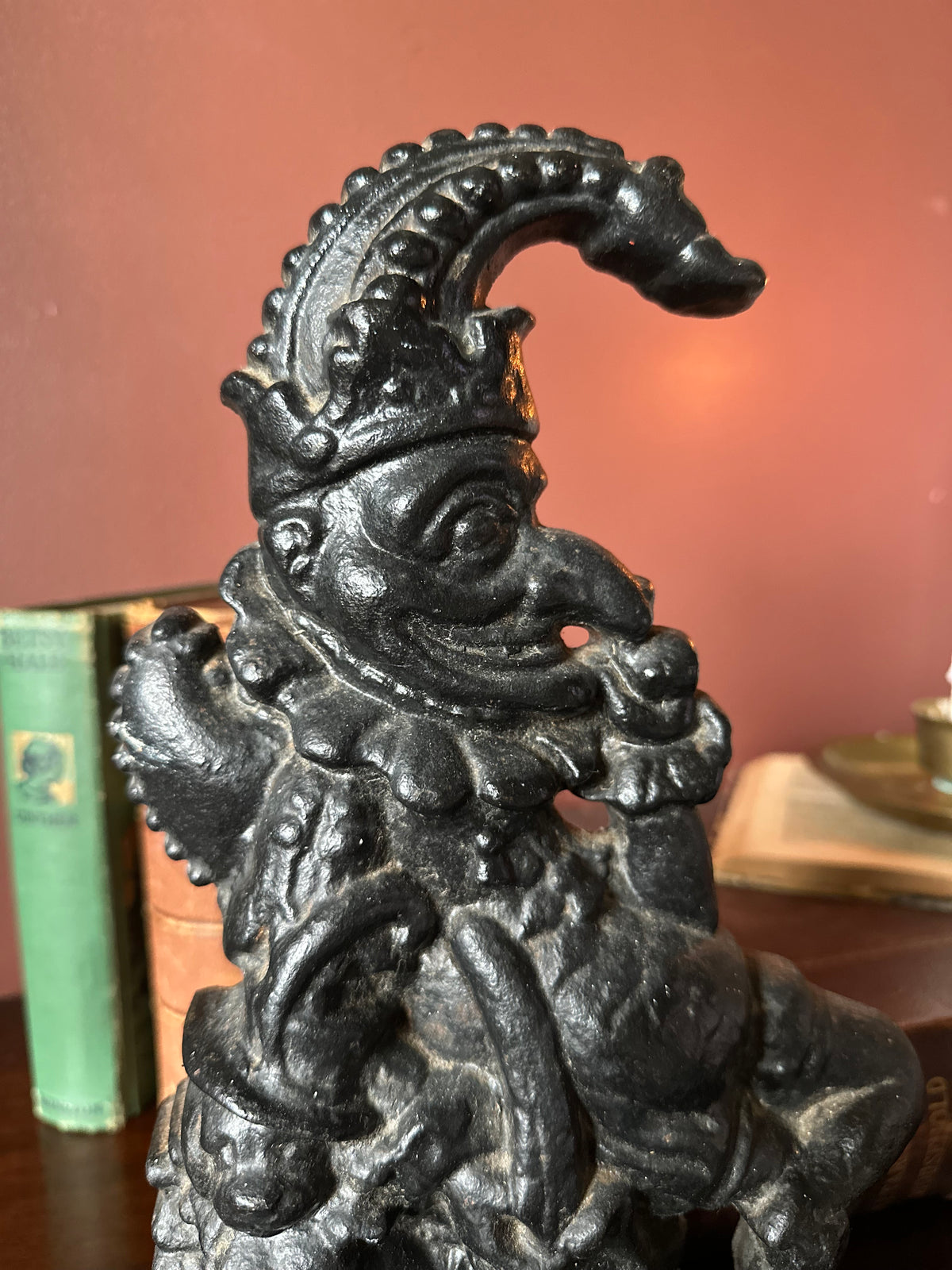 Victorian Mr.Punch and Toby cast iron door stopper