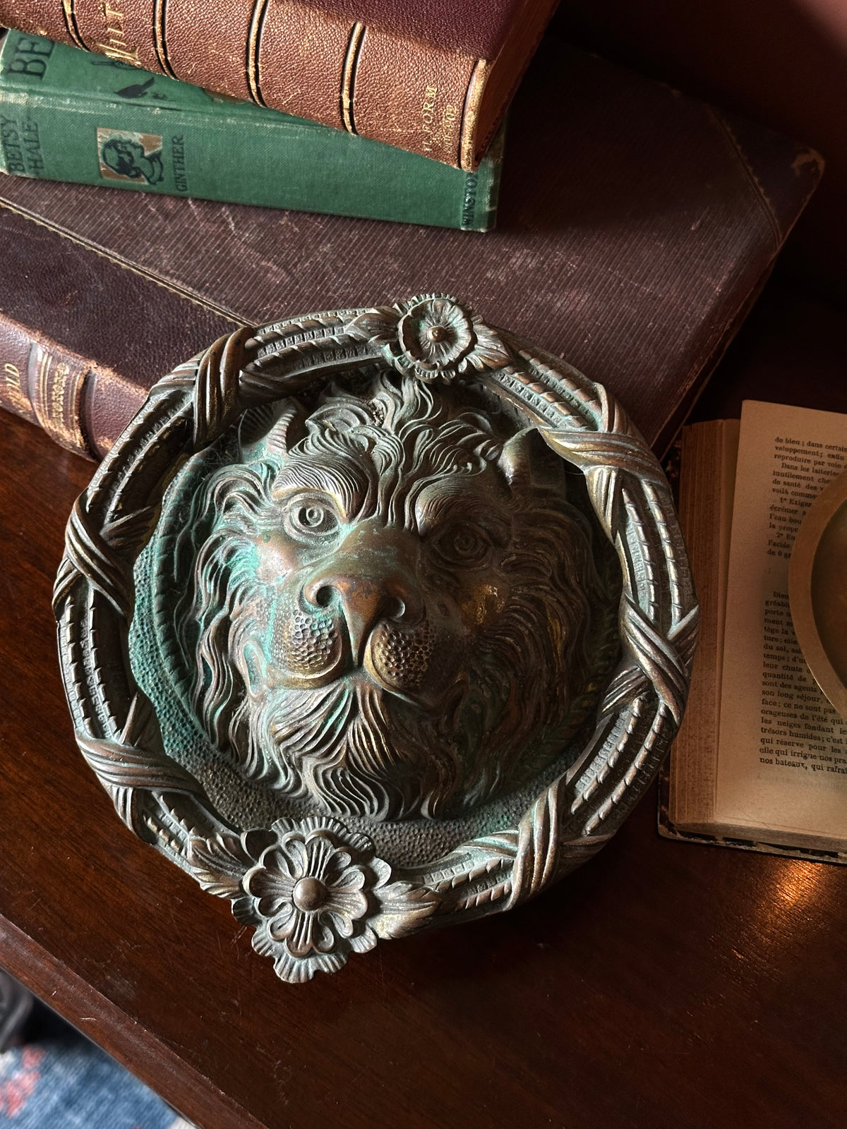 Large lion head door knocker