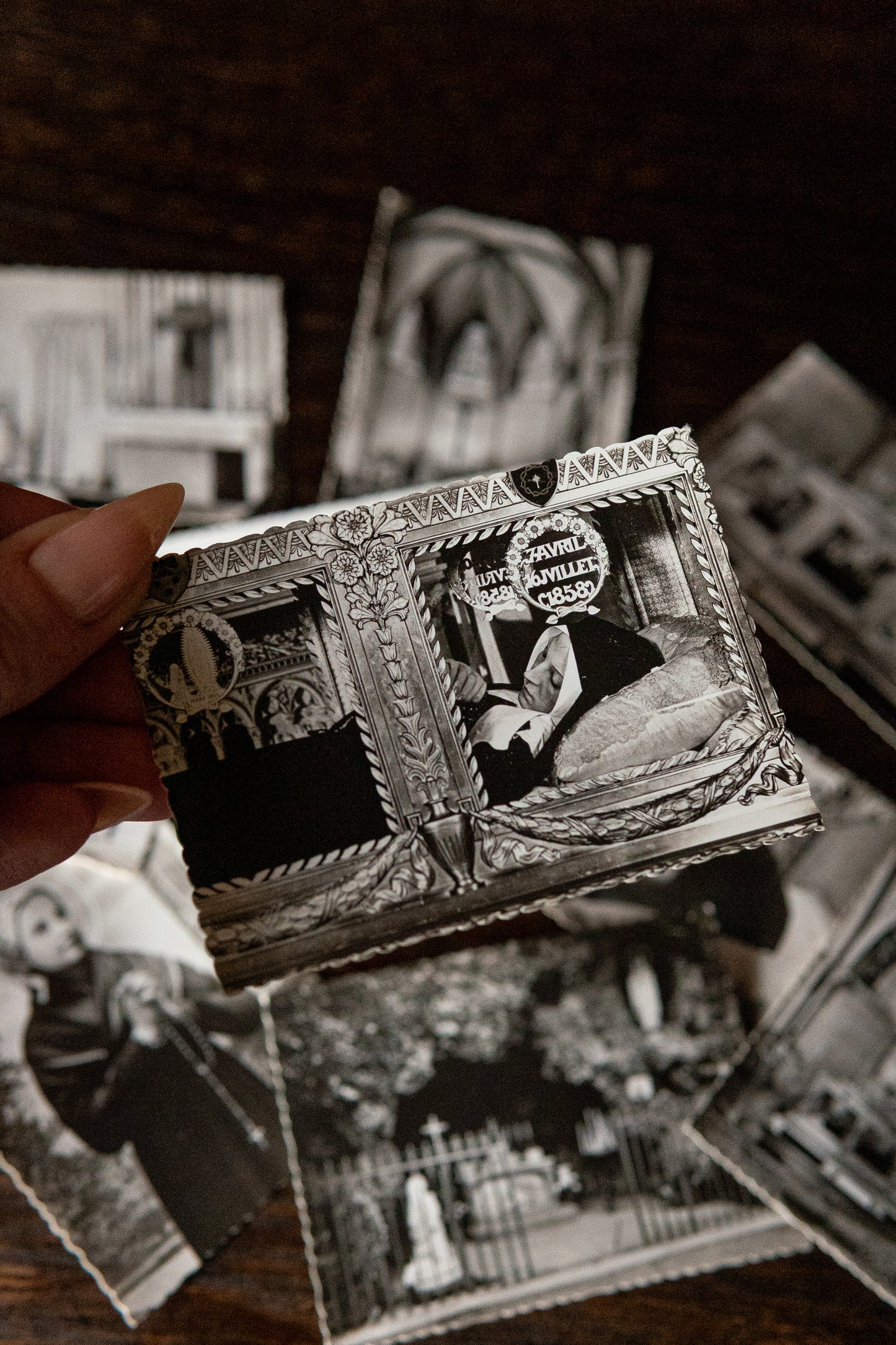 Saint Bernadette post mortem souvenir cards
