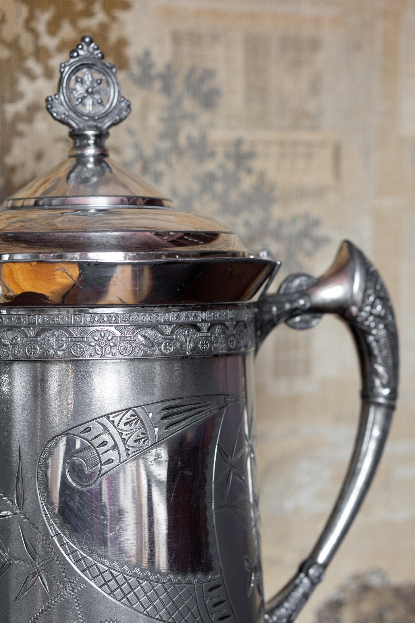 Victorian silver plated water carafe