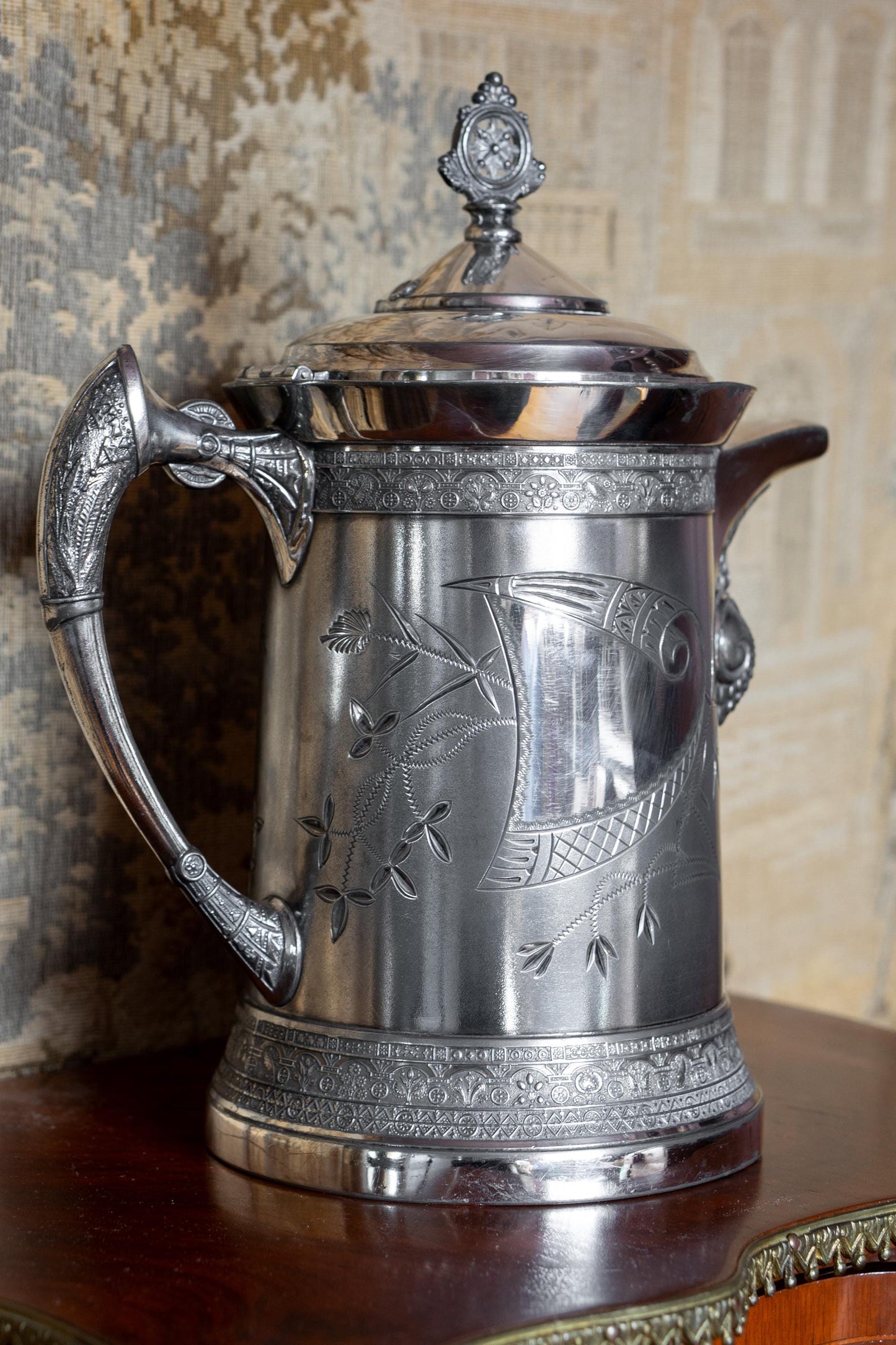 Victorian silver plated water carafe