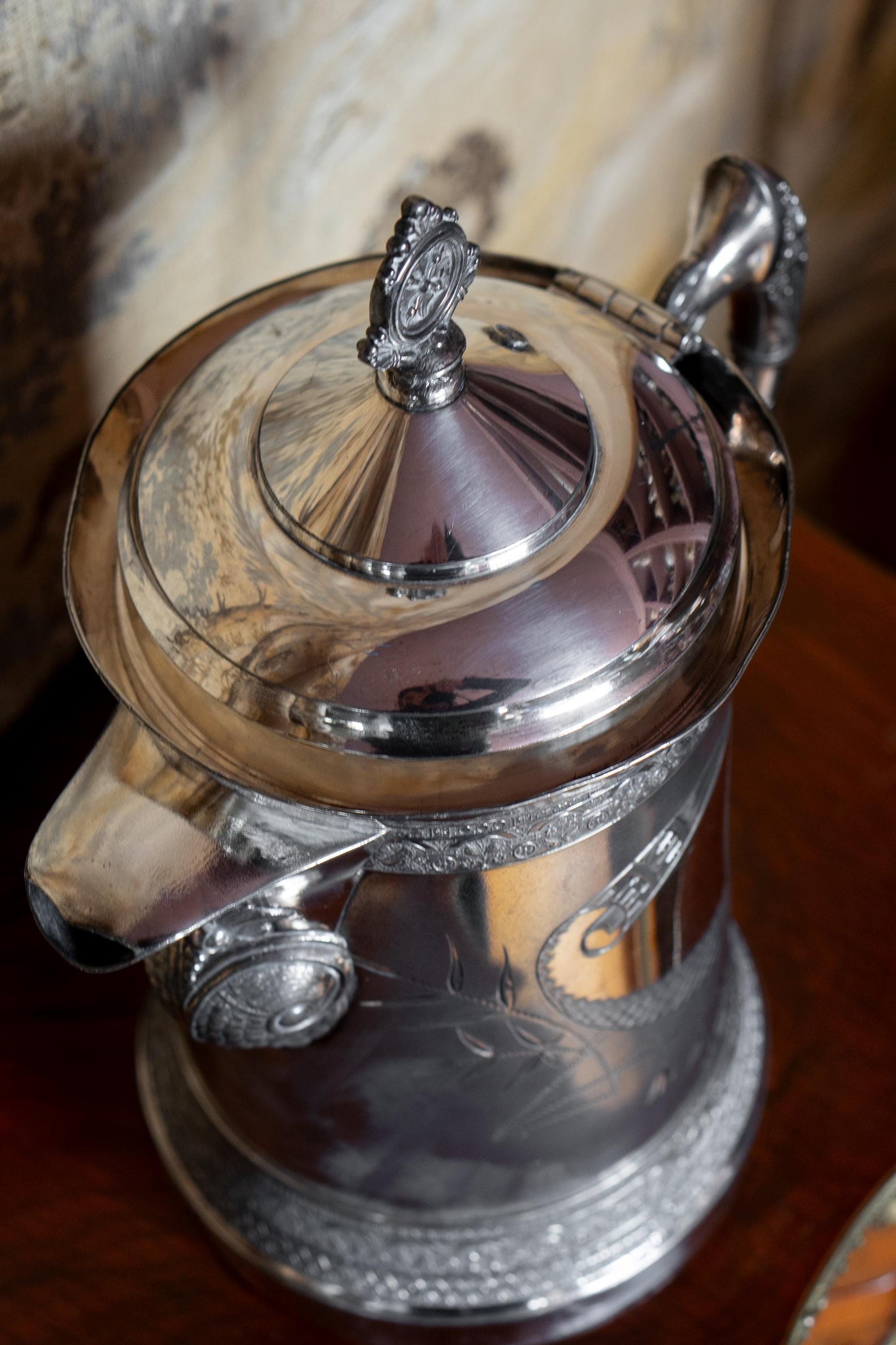 Victorian silver plated water carafe