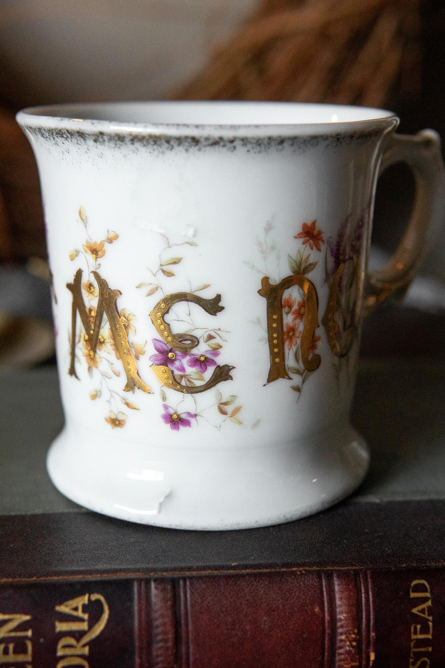 Victorian Forget Me Not Cup Antique Floral Teacup