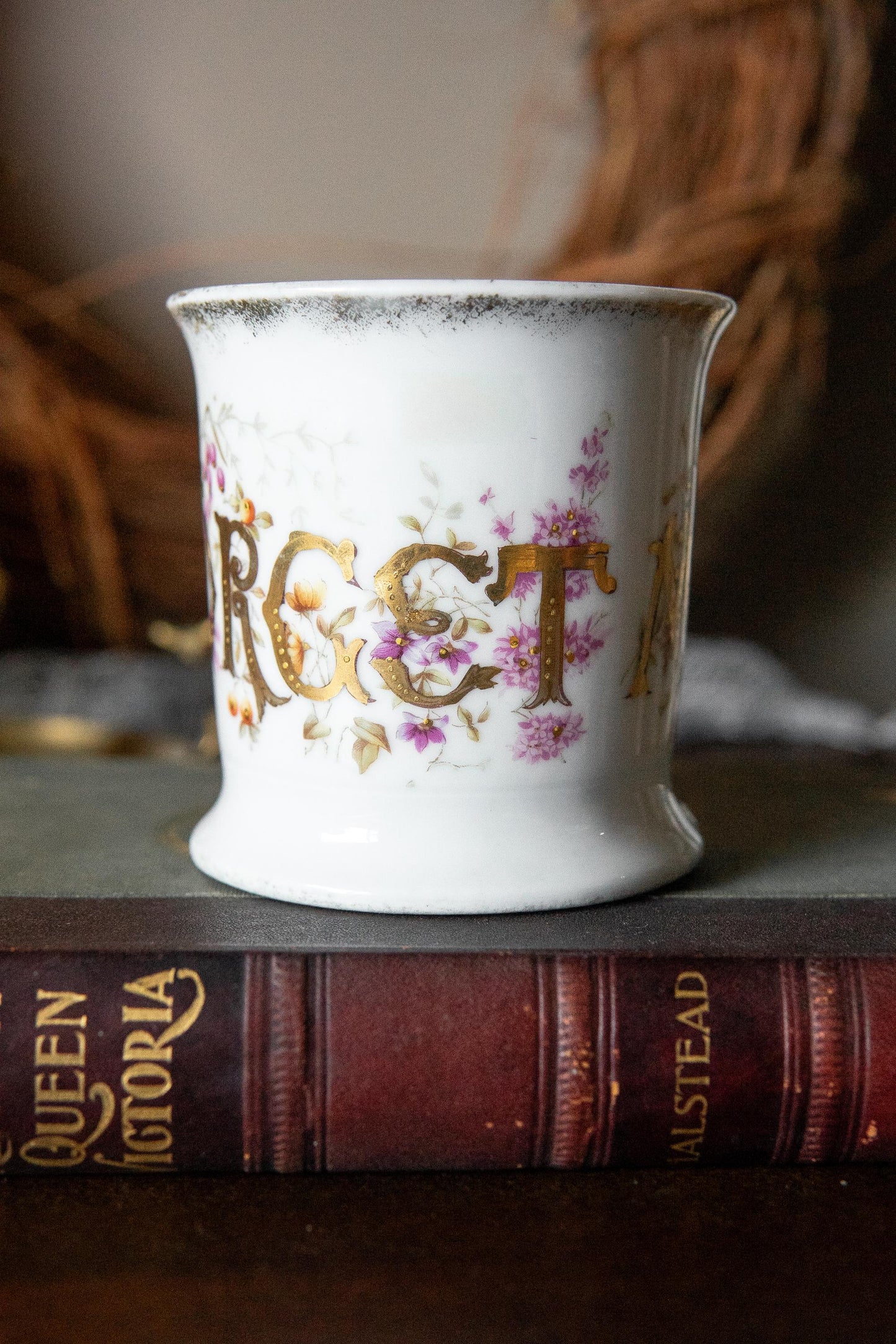 Victorian Forget Me Not Cup Antique Floral Teacup
