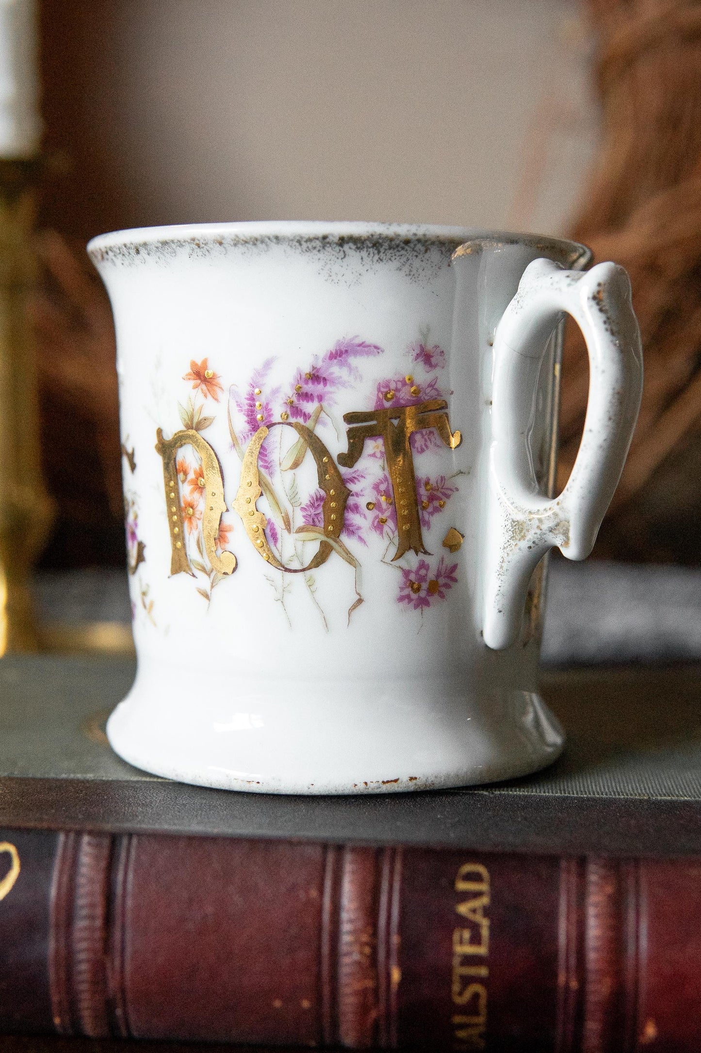 Victorian Forget Me Not Cup Antique Floral Teacup