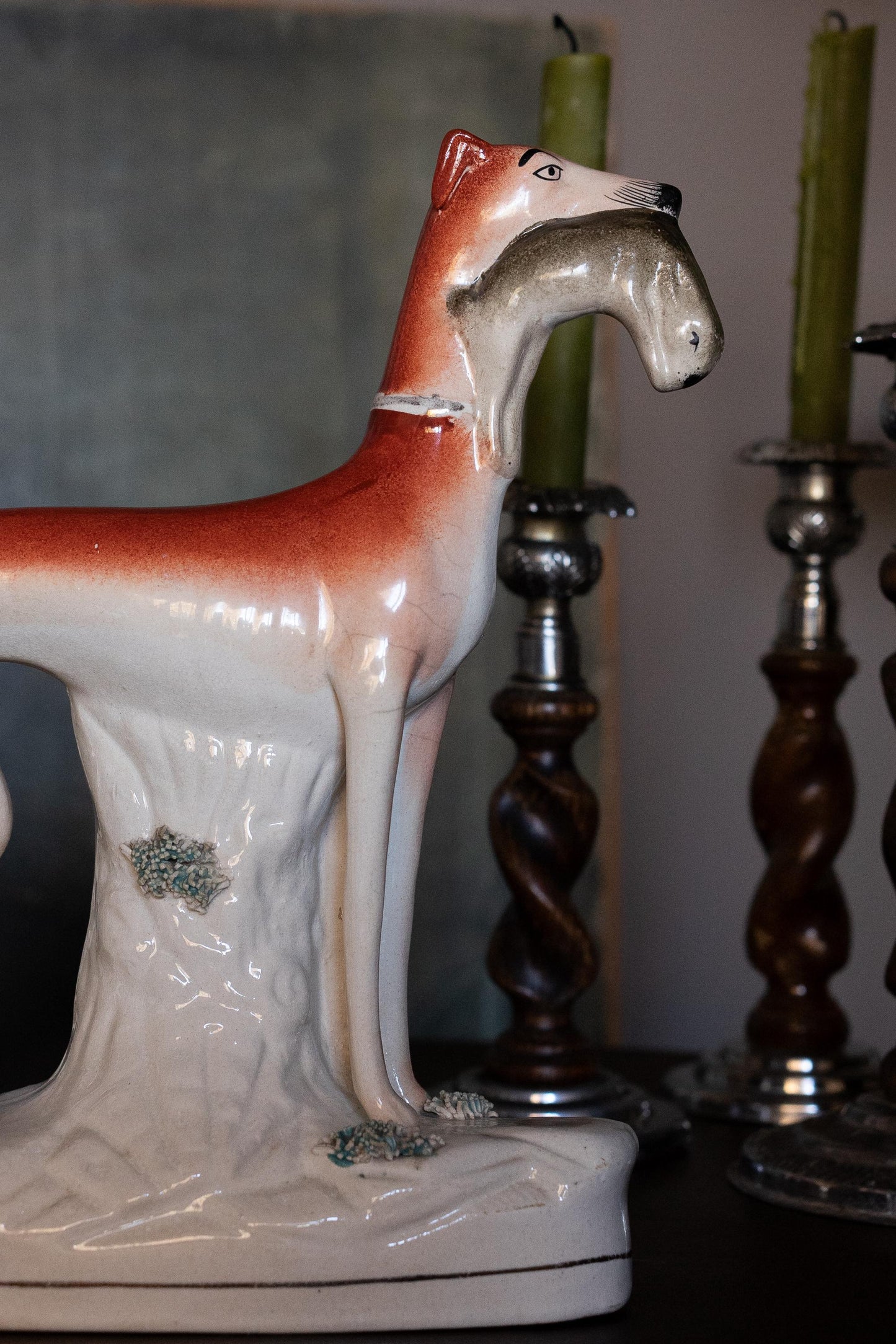 Large greyhound victorian Staffordshire figurine 19th century